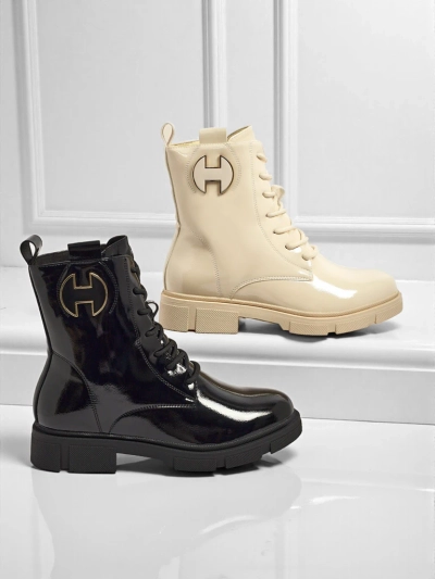 Kalen patent lace-up women's ankle boots