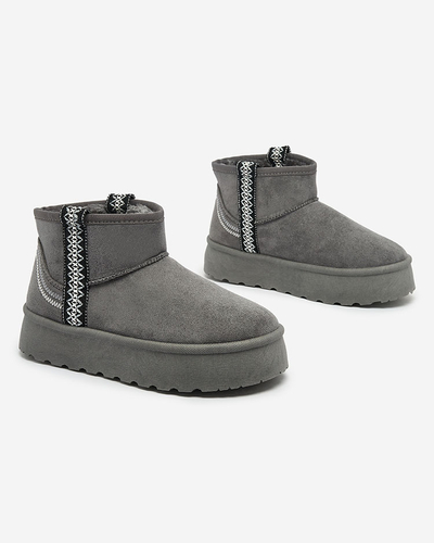 Royalfashion Sieviešu īsie zābaki a'la sniega zābaki ar ornamentu Erititta