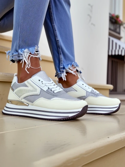 Royalfashion Women's Sneakers with Glitter Borovis