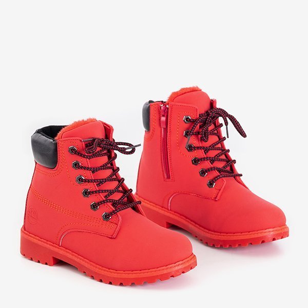 Women's red insulated hiking boots Triwar - Footwear