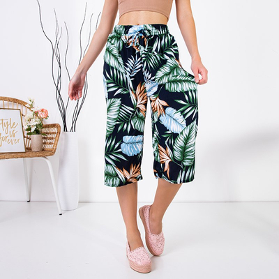 Patterned women's 3/4 PLUS SIZE pants - Clothing