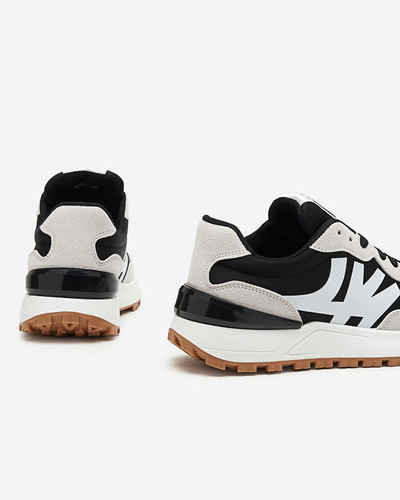 Women's black trainers with gray Narisa inserts - Footwear