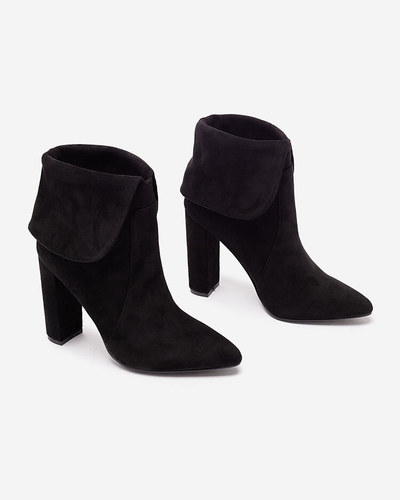 Royalfashion Черные женские сапоги на шпильке Reirasa