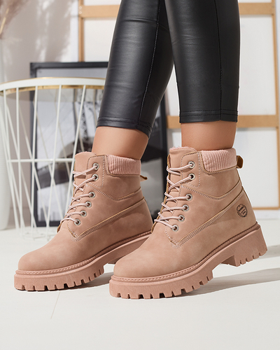 Dark pink women's insulated trapper boots Teruna - Footwear