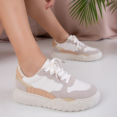 Aurika beige women's sports shoes - Footwear