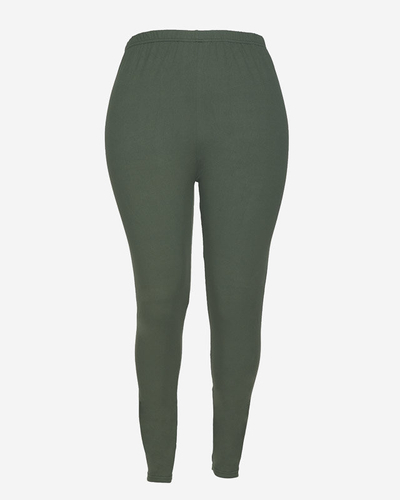 Dark green women's bamboo leggings PLUS SIZE - Clothing