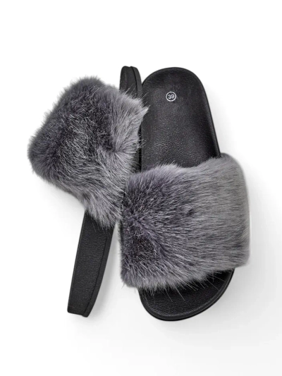 Women's maroon slippers with fur Nonna- Shoes