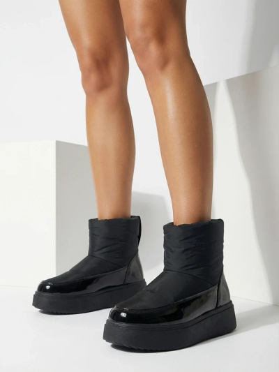 Royalfashion Black Maderta slip-on women's snow boots