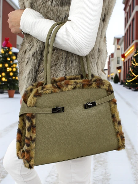 Mała damska torebka z eko skóry z panterką Panthory