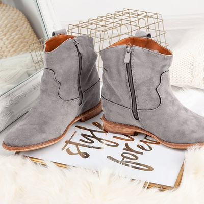 Gray cowboy boots on a wedge Bertold - Footwear