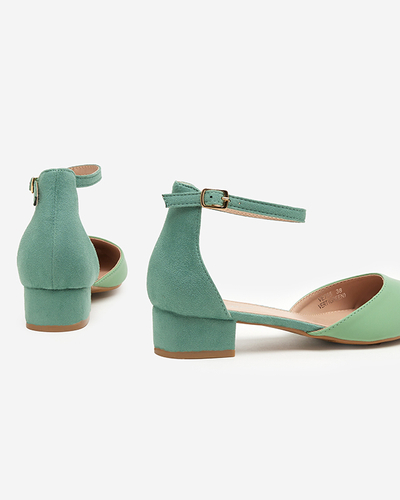 Green women's sandals on the lower post Areda - Footwear