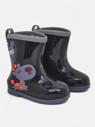 Royalfashion Children's galoshes with Funny Time patches