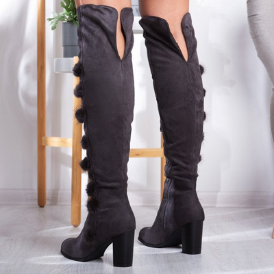Gray boots on a high post Lovana - Footwear