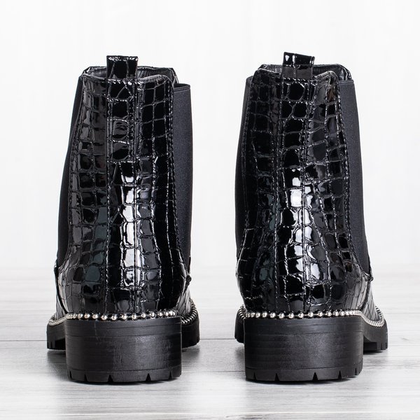 Lakierowane botki ze zwierzęcym tłoczeniem Panya - Obuwie