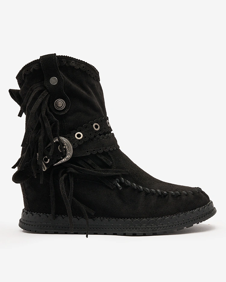 Royalfashion Black women's boots with hidden anchor Dibisa