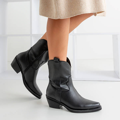 Black Laia women's cowboy boots - Footwear