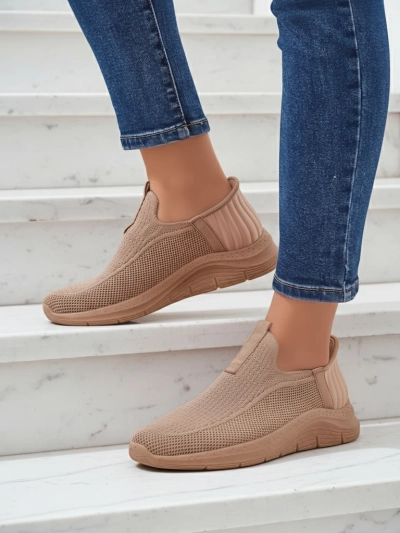 Women's Selene Beige slip-ons - comfortable flat-heeled sneakers