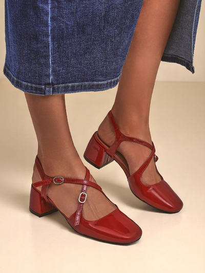Royal Fashion Women's Lolita Low-Heeled Pumps with Decorative Straps