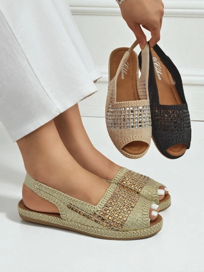 Sieviešu espadrillas sandales ar rhinestones Belle Sparkle