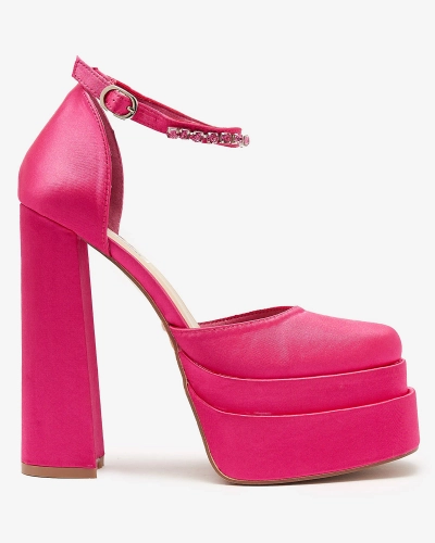 Women's high post pumps in fuchsia color Sellca- Footwear