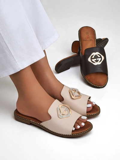 Royalfashion Women's Goldie Spark Flat Flip Flops