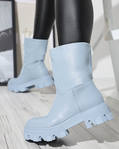 Zili sieviešu slip-on zābaki ar Mekira izolāciju - Apavi