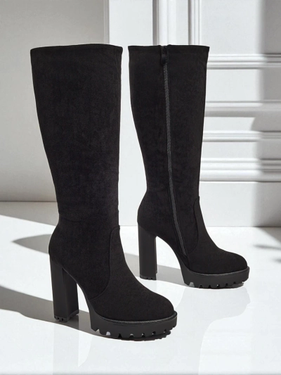 Women's Eco-Suede Block Heel Boots GaleNest