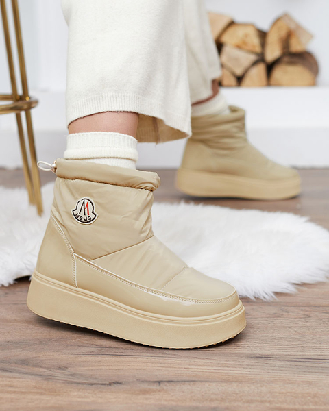 Royalfashion Women's slip-on snow boots in light brown color Ademra