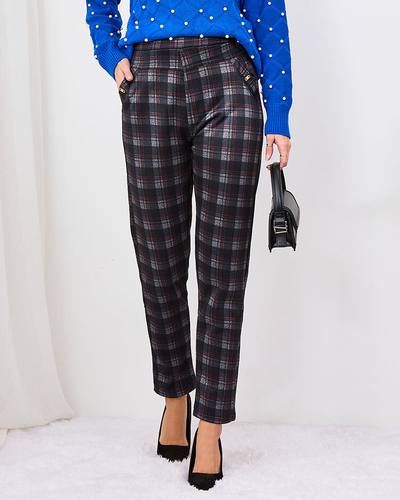 Royalfashion Pelēk-arkani sieviešu siltinātie rūtainie trekingi