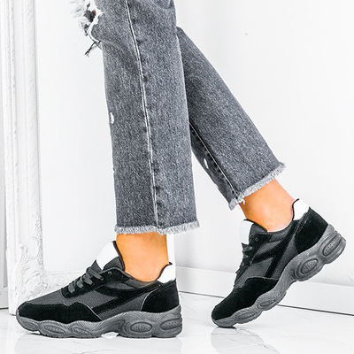 Black sports shoes with Faith high sole - Footwear