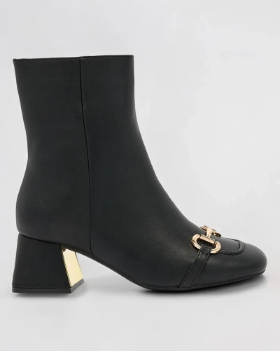 Royalfashion Black women's low stiletto boots Referra