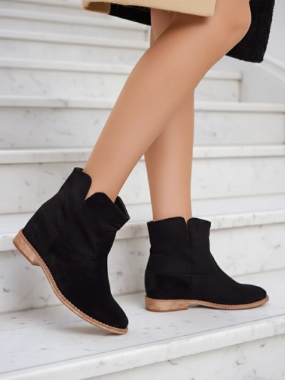 Royalfashion Cowboy-style boots on a covered wedge Blueston