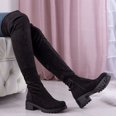 Black Tyffaea thigh high boots over knee boots - Footwear 1
