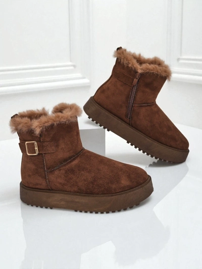 Royalfashion Women's Winter Crest Short Snow Boots