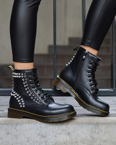 Workers women's boots with black studs Operias - Footwear