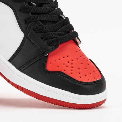 Черно-красные женские высокие кроссовки Anonuco