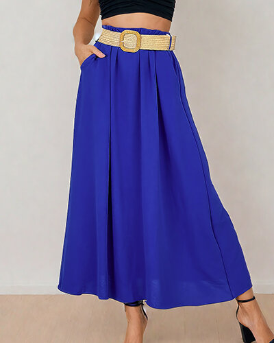 Royalfashion Women's midi skirt with belt