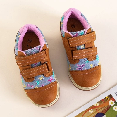 Коричневые детские кроссовки с голубыми вставками Florisa