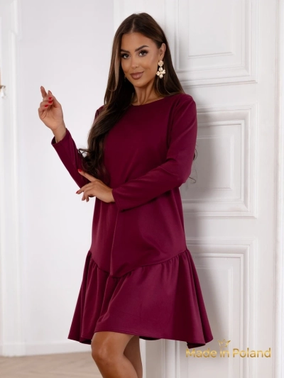 Женское мини-платье с оборкой