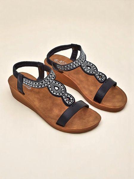 Royalfashion women’s wedge sandals with zirconia Agaya