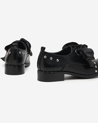 OUTLET Black women's shoes with decorative jets Finorie - Footwear