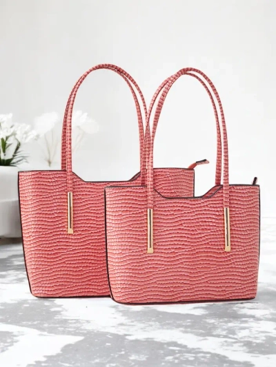 Royalfashion Двухцветная сумка из лакированной кожи с тиснением