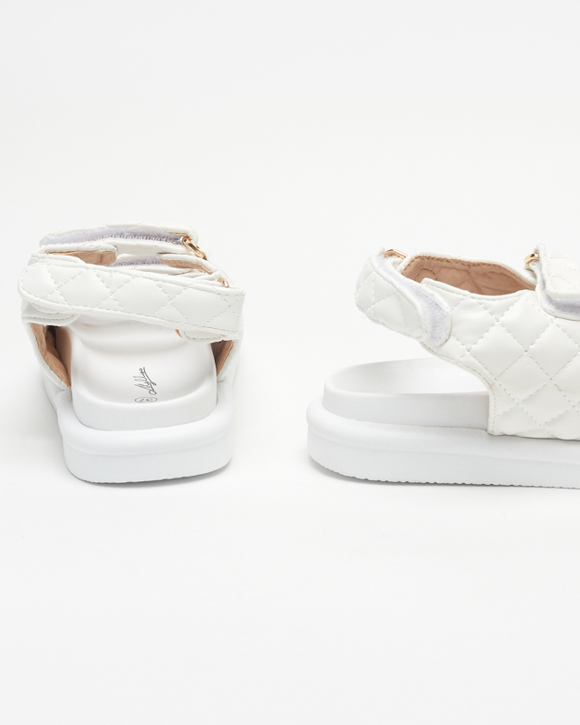 Women's white quilted sandals Acuq - Footwear