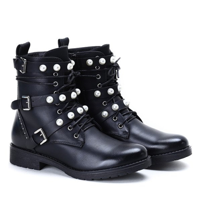 Black baggers with pearls This Is Queen- Footwear