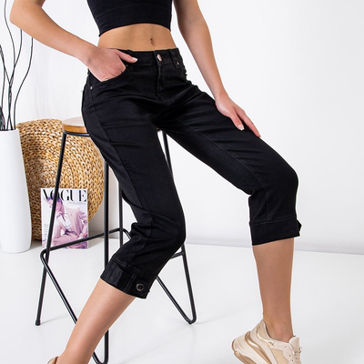 Black women's 3/4 length PLUS SIZE pants - Clothing