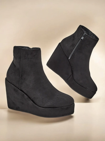 Royalfashion Women's Wedge Ankle Boots Sieffa