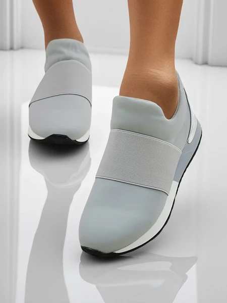 Women's Selene Grigio sneakers flat sole dove gray fashionable style