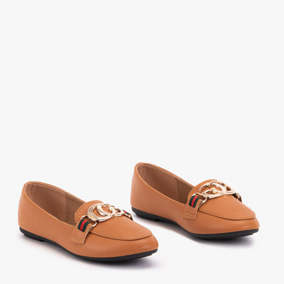 Women's moccasins with camel toe decorations Meneris - Footwear