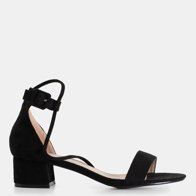 Black women's sandals on a low post Asoka - Shoes