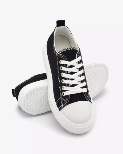 Royalfashion Черные женские кроссовки на платформе Merija